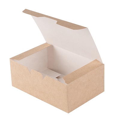 Коробка картонная для наггетсов 150х91х70мм ECO FAST FOOD BOX для 9 шт. Размер L (миди) цвет Крафт/Белый OSQ (х25/500)